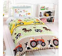 Apple Tree Farm Children's Rotary Single Duvet Quilt and Pillow Case Bedding Set