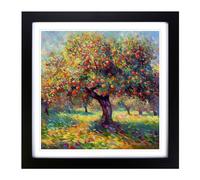 Apple Tree Neo Impressionism Framed Wall Art Print 18x18 Inch Black
