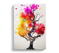 Apple Tree Paint Splatter Vol.1 Canvas Print for Living Room Bedroom Home Office Décor, Wall Art Picture Ready to Hang, 30x20 Inch (76x50 cm)