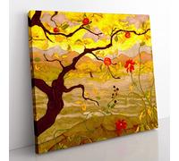 Apple Tree With Red Fruit by Paul Ranson Classic Painting Canvas Wall Art Print Ready to Hang, Framed Picture for Living Room Bedroom Home Office Décor, 35x35 cm (14x14 Inch)