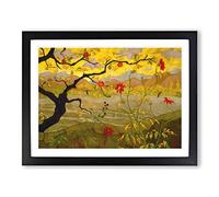 Apple Tree With Red Fruit By Paul Ranson Classic Painting Framed Wall Art Print, Ready to Hang Picture for Living Room Bedroom Home Office Décor, Black A4 (34 x 25 cm)