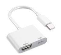 Apple USB-C to HDMI Adapter 4K@120Hz for iPhone 15 16 to TV, MFi Certified Type-C to HDMI 2.1 Cord Dongle with 100W Fast Charging Port for MacBook Pro/Air, iPad Pro, iMac, Galaxy S25/S24 and More