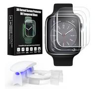 Apple Watch 44mm 6/SE/5/4 Screen Protector - Bubble Free, Tempered Glass Clear Flexible Curved Full Coverage (3 Pack)