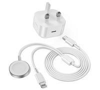 Apple Watch Charger,2-in-1 USB C Cable for iWatch & iPhone,6.5FT Cable with 20W Wall Charger for Apple Watch Series 10/9/8/7/6/5/SE/Ultra & iPhone14/13/12/AirPods