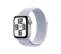 Apple Watch SE (2nd Gen), 40mm, Silver Aluminium Case, GPS [2024] - Blue Cloud Sport Loop, White