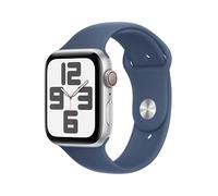Apple Watch SE (2nd Gen) GPS + Cellular 44mm Smartwatch with Silver Aluminium Case with Denim Sport Band - S/M. Fitness and Sleep Trackers, Crash Detection, Heart Rate Monitor, Retina Display