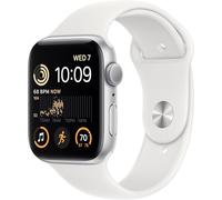 Apple Watch SE 2nd Gen Smartwatch 44mm Silver Aluminium White Sport Band S/M
