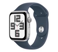Apple Watch SE GPS 44mm Silver Aluminium Case w/ Storm Blue Sport Band - S/M
