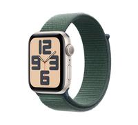 Apple Watch SE (2nd Gen), 44mm, Starlight Aluminium Case, GPS [2024] - Lake Green Sport Loop, Green
