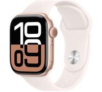 APPLE Watch Series 10 - 42 mm Rose Gold Aluminium Case with Light Blush Sport Band, S/M, Gold,Pink