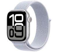 APPLE Watch Series 10 - 42 mm Silver Aluminium Case with Blue Cloud Sport Loop, Blue,Silver/Grey
