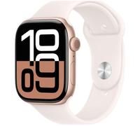 Apple Watch Series 10 GPS 46mm Rose Gold Aluminium Case with Light Blush Sport Band - S/M, Pink,Gold