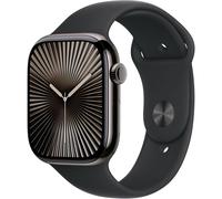 Apple Watch Series 10 GPS + Cellular 46mm Slate Titanium Case with Black Sport Band - M/L