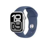 Apple Watch Series 10 GPS 42mm Silver Aluminium Case with Denim Sport Band - M/L