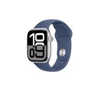 Apple Watch Series 10 GPS 42mm Silver Aluminium Case with Denim Sport Band - S/M