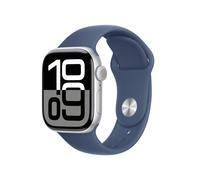 Apple Watch Series 10 GPS 42mm Silver Aluminium Case with Denim Sport Band - S/M