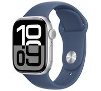 Apple Watch Series 10 GPS 42mm Silver Aluminium Case with Denim Sport Band - M/L