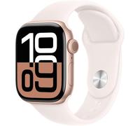 Apple Watch Series 10 - GPS, 42mm Smartwatch, Rose Gold Aluminium Case, Light Blush Sport Band (S/M), Water Resistant, Always-On Retina Display (Copy), New