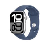 Apple Watch Series 10 GPS 46mm Silver Aluminium Case with Denim Sport Band - M/L