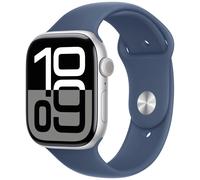 Apple Watch Series 10 GPS 46mm Silver Denim Sport Band - S/M