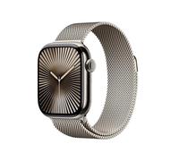 Apple Watch Series 10 GPS + Cellular 42 mm Smartwatch with Natural Titanium Case with Natural Milanese Loop - One Size. Fitness Tracker, ECG App, Always-On Retina Display, Carbon Neutral