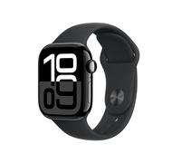 Apple Watch Series 10 GPS + Cellular 42mm Jet Black Aluminium Case with Black Sport Band - S/M
