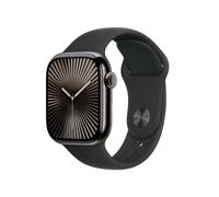 Apple Watch Series 10 GPS + Cellular 42mm Slate Titanium Case with Black Sport Band - S/M