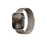 Apple Watch Series 10, 46mm, Natural Titanium Case, GPS + Cellular [2024] - Natural Milanese Loop - S/M, Grey