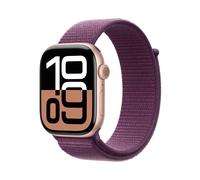 Apple Watch Series 10 GPS + Cellular 46mm Rose Gold Aluminium Case with Plum Sport Loop