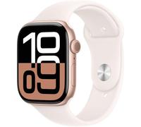 Apple Watch Series 10, 46mm, Rose Gold Titanium Case, GPS + Cellular [2024] - Light Blush Sport Band - M/L, Pink