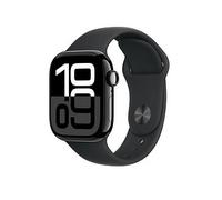 Apple Watch Series 10 GPS + Cellular 42mm Jet Black Aluminium Case with Black Sport Band - S/M