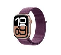 Apple Watch Series 10 (Gps), Rose Gold Aluminium Case With Plum Sport Loop - 46Mm Plum