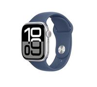 Apple Watch Series 10 (Gps), Silver Aluminium Case With Denim Sport Band - 46Mm Denim