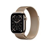 Apple Watch Series 11, 42mm, Gold Titanium Case, GPS + Cellular [2025] - Gold Milanese Loop
