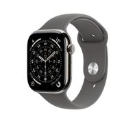 Apple Watch Series 11, 42mm, Natural Titanium Case, GPS + Cellular [2025] - Stone Grey Sport Band - S/M