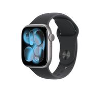 Apple Watch Series 11, 42mm, Space Grey Aluminium Case, GPS + Cellular [2025] - Black Sport Band - M/L, Black