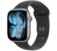 Apple Watch Series 11 GPS 46mm Smartwatch with Space Grey Aluminium Case with Black Sport Band M/L. Sleep Score, Fitness Tracker, Health Monitoring, Always-On Display, Water Resistant