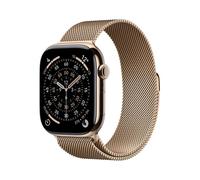 Apple Watch Series 11, 46mm, Gold Titanium Case, GPS + Cellular [2025] - Gold Milanese Loop - M/L
