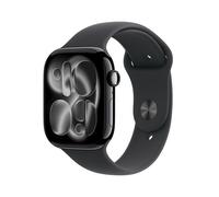 Apple Watch Series 11, 46mm, Jet Black Aluminium Case, GPS [2025] - Black Sport Band - S/M