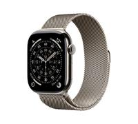 Apple Watch Series 11, 46mm, Natural Titanium Case, GPS + Cellular [2025] - Natural Milanese Loop - S/M