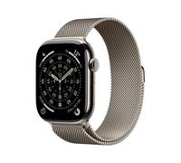 Apple Watch Series 11, 46mm, Natural Titanium Case, GPS + Cellular [2025] - Natural Milanese Loop - S/M, Grey