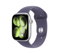 Apple Watch Series 11, 46mm, Silver Aluminium Case, GPS + Cellular [2025] - Purple Fog Sport Band - S/M, Purple