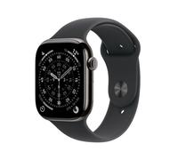 Apple Watch Series 11, 46mm, Slate Titanium Case, GPS + Cellular [2025] - Black Sport Band - S/M