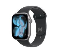 Apple Watch Series 11 GPS 46mm Smartwatch with Space Grey Aluminium Case with Black Sport Band M/L. Sleep Score, Fitness Tracker, Health Monitoring, Always-On Display, Water Resistant