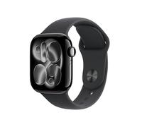 Apple Watch Series 11 GPS 42mm Smartwatch with Jet Black Aluminium Case with Black Sport Band M/L. Sleep Score, Fitness Tracker, Health Monitoring, Always-On Display, Water Resistant