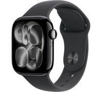 Apple Watch Series 11 GPS + Cellular 42mm Smartwatch with Jet Black Aluminium Case with Black Sport Band S/M. Sleep Score, Fitness Tracker, Health Monitoring, Always-On Display, Water Resistant