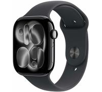 Apple Watch Series 11 GPS 46mm Smartwatch with Jet Black Aluminium Case with Black Sport Band S/M. Sleep Score, Fitness Tracker, Health Monitoring, Always-On Display, Water Resistant