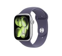 Apple Watch Series 11, 46mm, Silver Aluminium Case, GPS [2025] - Purple Fog Sport Band - M/L, Purple