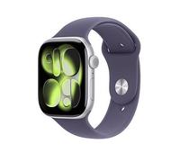 Apple Watch Series 11 (GPS) & 46mm & Silver Aluminium Case with Purple Fog Sport Band, Silver, Men Ilver
