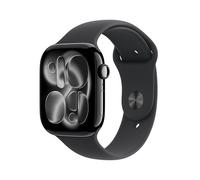 Apple Watch Series 11 GPS 46mm Smartwatch with Jet Black Aluminium Case with Black Sport Band M/L. Sleep Score, Fitness Tracker, Health Monitoring, Always-On Display, Water Resistant